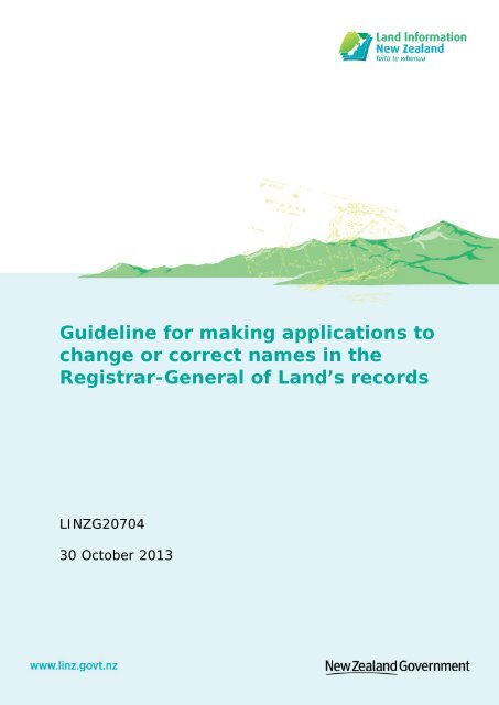 Guideline for making applications to change or correct names in the ...
