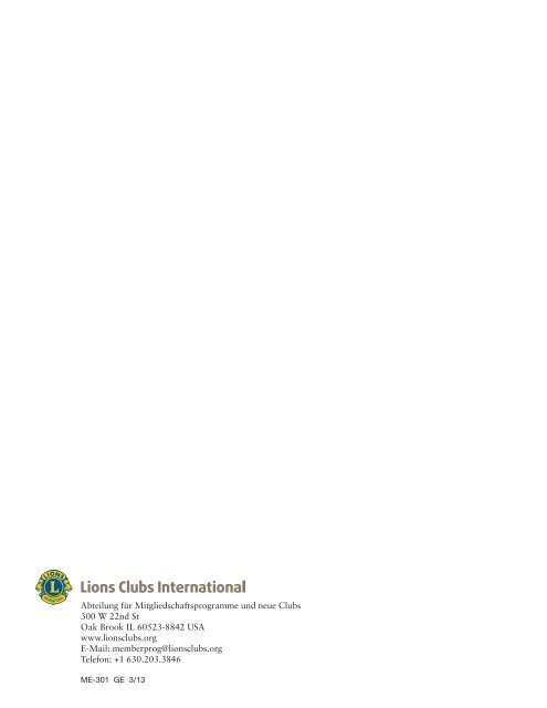 Leitfaden fÃ¼r Mitgliederzufriedenheit - Lions Clubs International