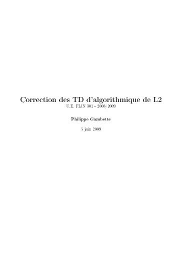 version actuelle du corrigé des TD en pdf - Lirmm