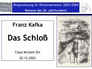 Franz Kafka Das Schloß - Literaturwissenschaft-online