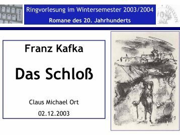 Franz Kafka Das Schloß - Literaturwissenschaft-online