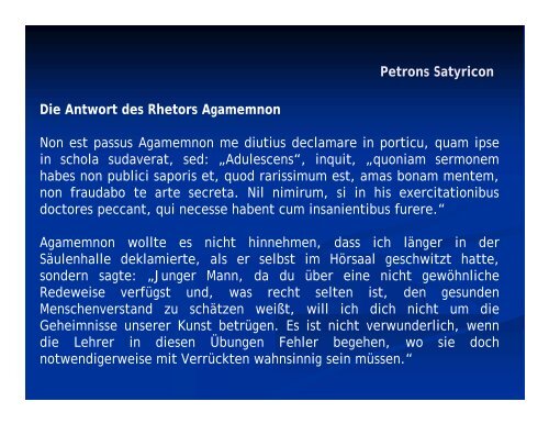 Petron: Satyricon - Literaturwissenschaft-online