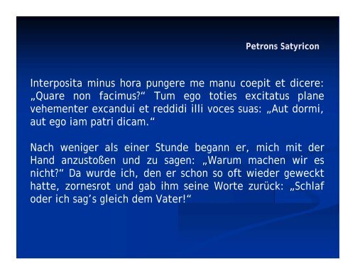 Petron: Satyricon - Literaturwissenschaft-online