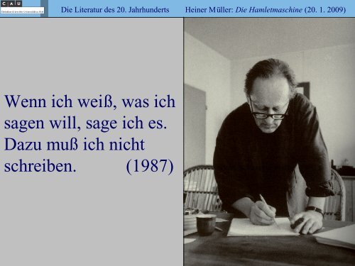 IX. Heiner Müller: Die Hamletmaschine - Literaturwissenschaft-online