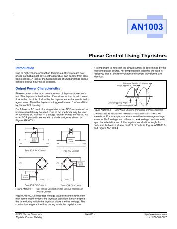 Phase Control Using Thyristors - Littelfuse
