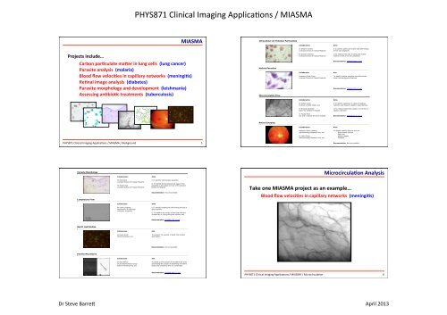 MIASMA case study - Microcirculation Analysis - University of ...