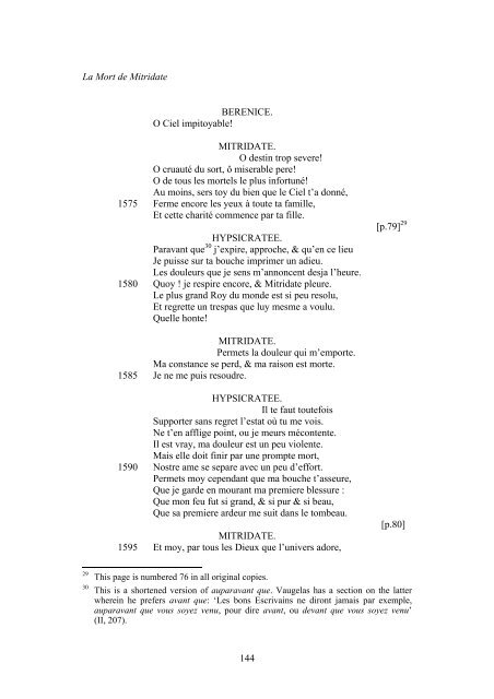 LA MORT DE MITRIDATE - University of Liverpool