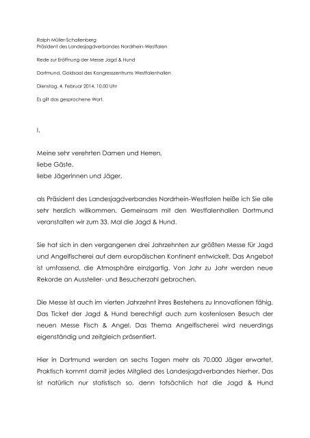 Rede Jagd Hund Eroeffnung.pdf - Landesjagdverband NRW