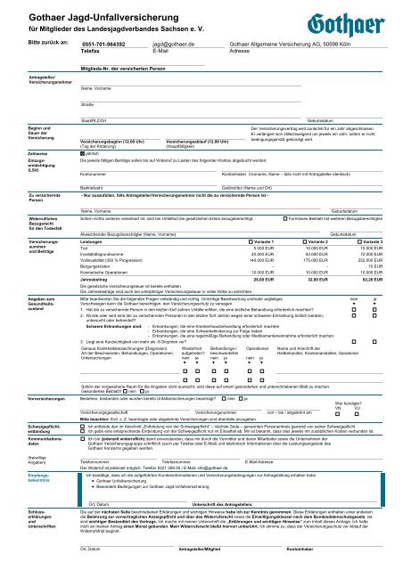 Gothaer Jagd-Unfallversicherung