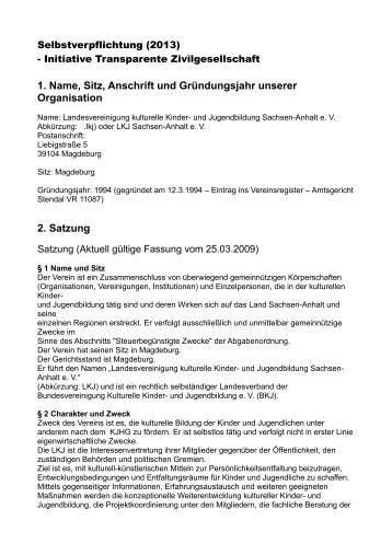 Selbstverpflichtung 2013 - lkj) Sachsen-Anhalt