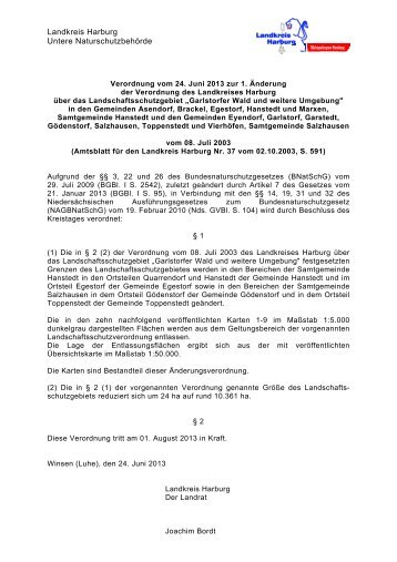 Verordnungstext und BegrÃ¼ndung - Landkreis Harburg