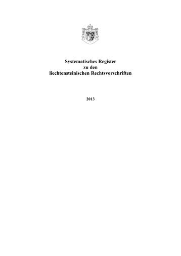 Systematisches Register - Landesverwaltung Liechtenstein
