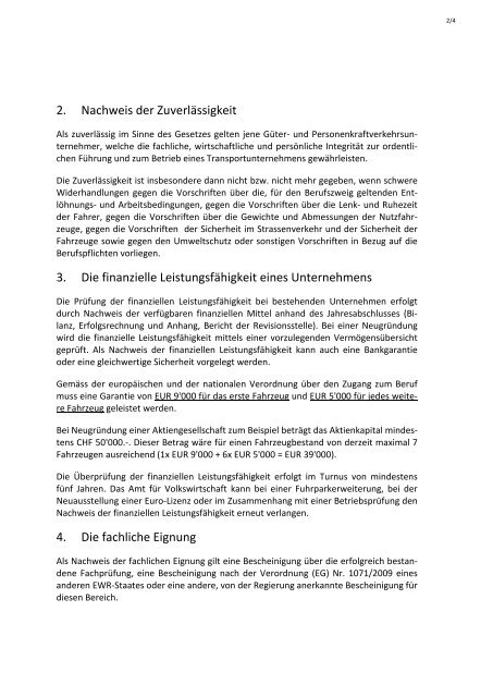 MERKBLATT Zulassung und Ausübung der Tätigkeit als ...