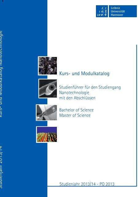 Kurs- und Modulkatalog Nanotechnologie 2013/14 - LNQE - Leibniz ...