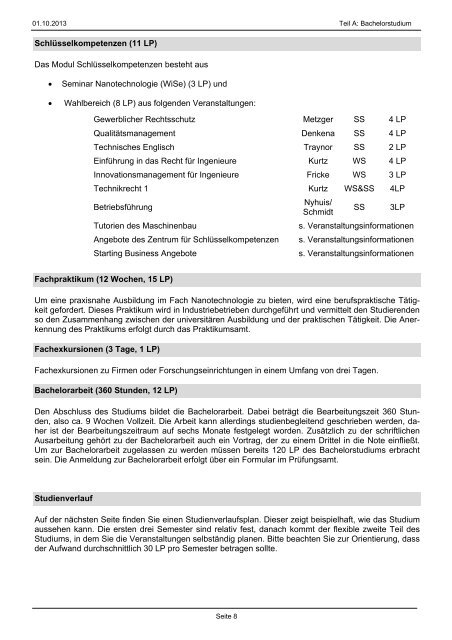 Kurs- und Modulkatalog Nanotechnologie 2013/14 - LNQE - Leibniz ...