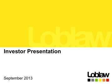 Investor Presentation - Loblaw Companies Limited