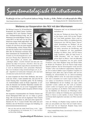 Mormonen als Variante einer verschwörerischen - Lochmann-Verlag