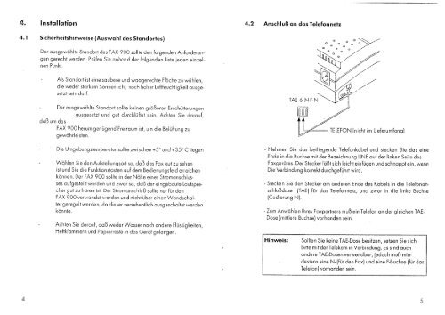 Page 1 FAX 900 Bedienungsanleitung B A109 w Z 4850 T Ñ É K109 ...