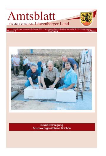 Amtsblatt Nr. 08 2013 - Gemeinde Löwenberger Land