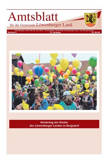 Amtsblatt Nr. 06 2013 - Gemeinde Löwenberger Land