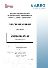 ABSCHLUSSARBEIT Übergangspflege - Kabeg
