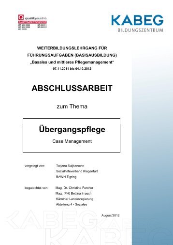 ABSCHLUSSARBEIT Übergangspflege - Kabeg