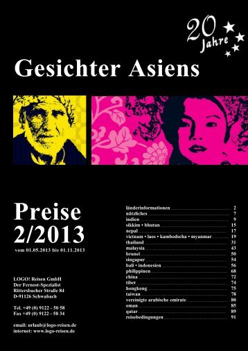 Gesichter Asiens Preise 2/2013 - Logo Reisen