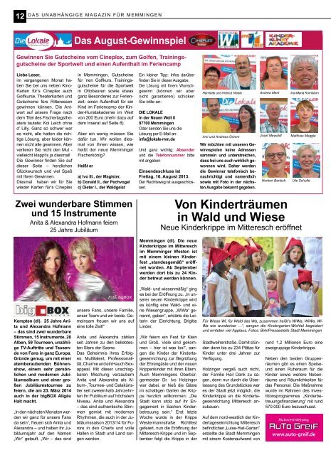 Download Ausgabe August 2013 - Lokale Zeitung Memmingen