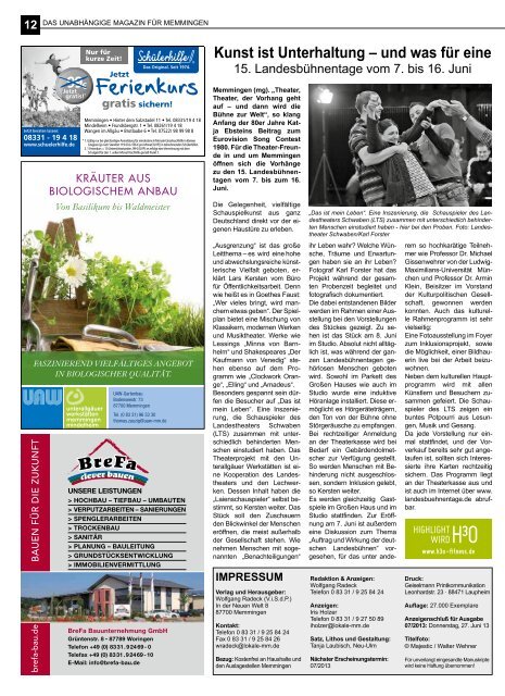 Memminger Kultursommer … - Lokale Zeitung Memmingen
