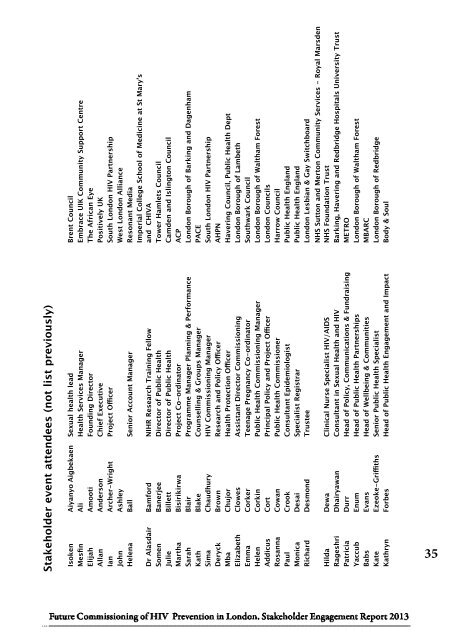 Stakeholder Engagement Report - London Councils