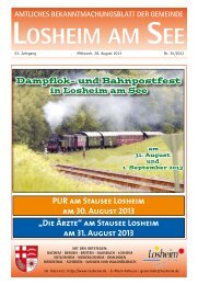 amtliches bekanntmachungsblatt der gemeinde losheim am see