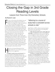 Closing the Gap in 3rd Grade Reading Levels