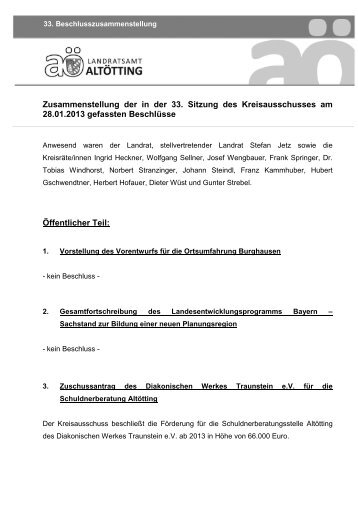 33. KA-Beschlusszusammenstellung-ohne - Landratsamt AltÃ¶tting