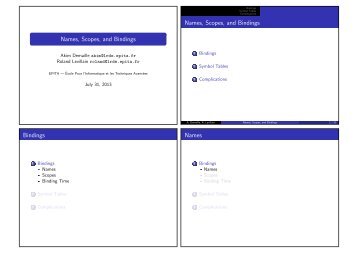 Names, Scopes, and Bindings Names, Scopes, and ... - Lrde - Epita