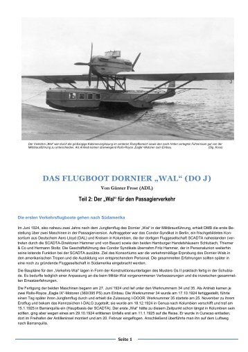 DAS FLUGBOOT DORNIER „WAL“ (DO J) - adl-luftfahrthistorik.de