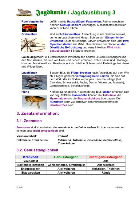Katalog der Wildkrankheiten