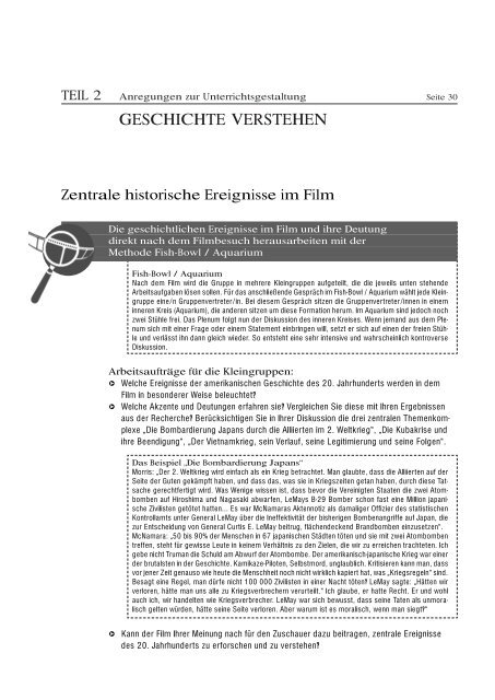 FILMHEFT THE FOG OF WAR - Kino macht Schule