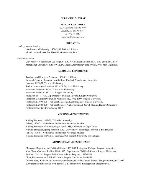 View Curriculum Vitae - College of Literature, Science, and the Arts