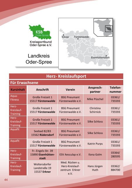 Gesundheits-Kursprogramm - Landessportbund Brandenburg