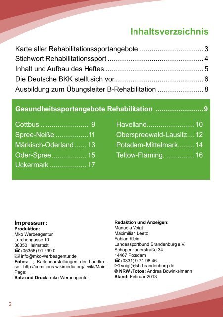 Gesundheits-Kursprogramm - Landessportbund Brandenburg