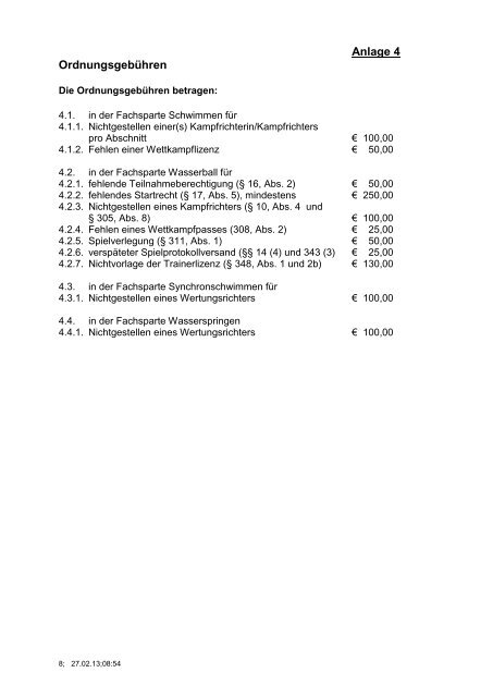 Abschnitt A – Gebühren - Landesschwimmverband Niedersachsen eV