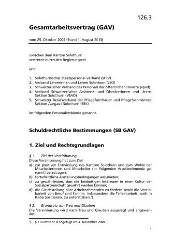 126.3 Gesamtarbeitsvertrag (GAV) - LexFind