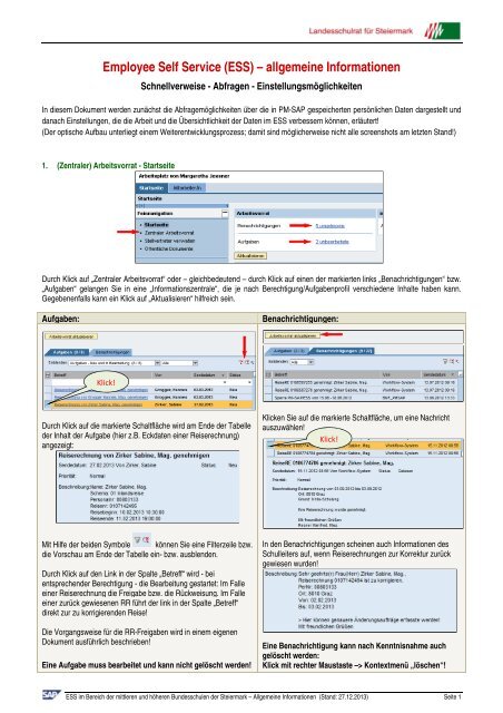 Employee Self Service (ESS) â€“ allgemeine Informationen