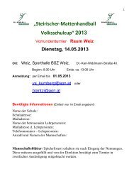 „Steirischer-‐Mattenhandball Volksschulcup“ 2013