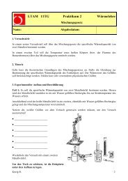 LTAM 11TG Praktikum 2 Wärmelehre