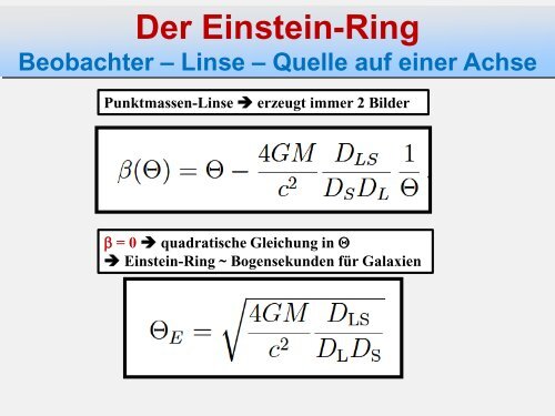 Gravitationslinsen- Licht auf krummen Wegen