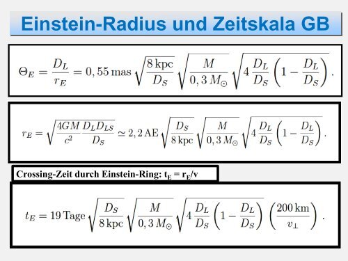 Gravitationslinsen- Licht auf krummen Wegen