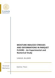 moisture induced stresses and deformations in parquet floors