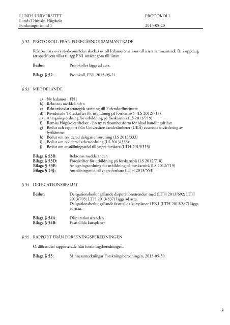 FN1 protokoll 130820 v6 - Lunds Tekniska HÃ¶gskola
