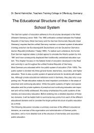 The Educational Structure of the German School System